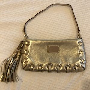 Michael Kors Gold Tassel Clutch Bag